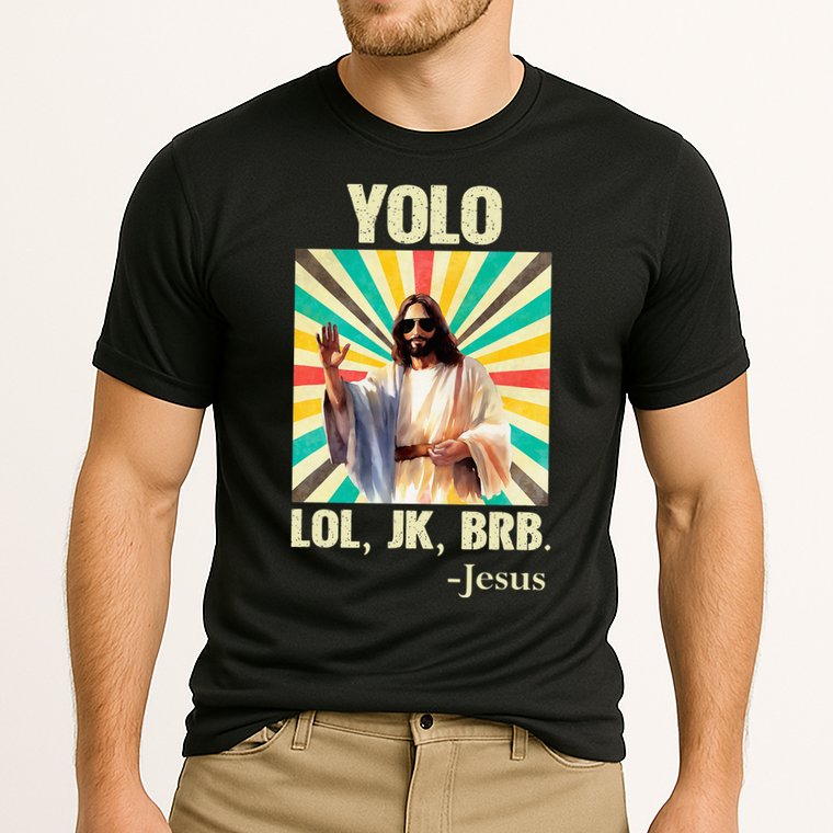 Yolo Lol Jk Brb Jesus Funny Easter Christians Resurrection Cooling Performance Crew T-Shirt