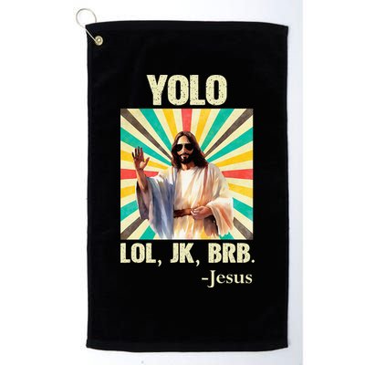 Yolo Lol Jk Brb Jesus Funny Easter Christians Resurrection Golf Towel