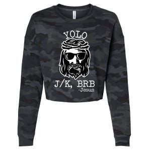 Yolo Lol Jk Brb Jesus Cropped Pullover Crew