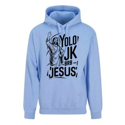 Yolo Lol Jk Brb Jesus Funny Easter Day Jesus Christian Unisex Surf Hoodie