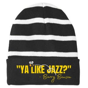 Ya Like Jazz Funny Jazz Lovers Gift Striped Beanie with Solid Band