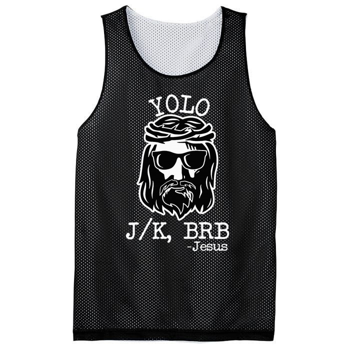 Yolo Lol Jk Brb Jesus Christmas X Mas Religious Christ Mesh Reversible Basketball Jersey Tank