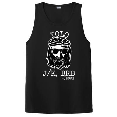 Yolo Lol Jk Brb Jesus Christmas X Mas Religious Christ PosiCharge Competitor Tank