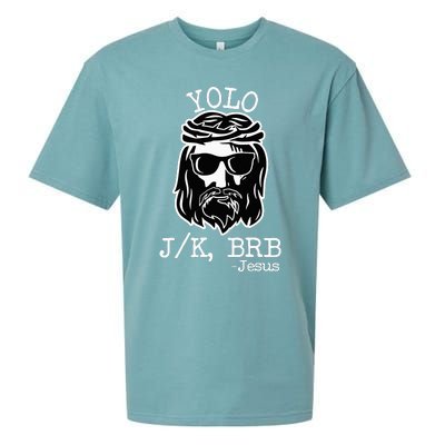 Yolo Lol Jk Brb Jesus Christmas X Mas Religious Christ Sueded Cloud Jersey T-Shirt