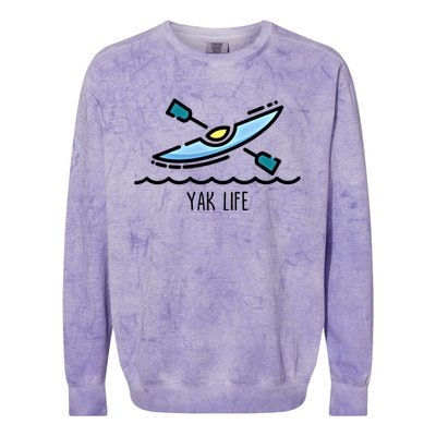 Yak Life Kayak Life Kayaking And Paddling Canoeing Sport Gift Colorblast Crewneck Sweatshirt