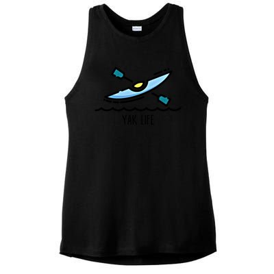 Yak Life Kayak Life Kayaking And Paddling Canoeing Sport Gift Ladies PosiCharge Tri-Blend Wicking Tank