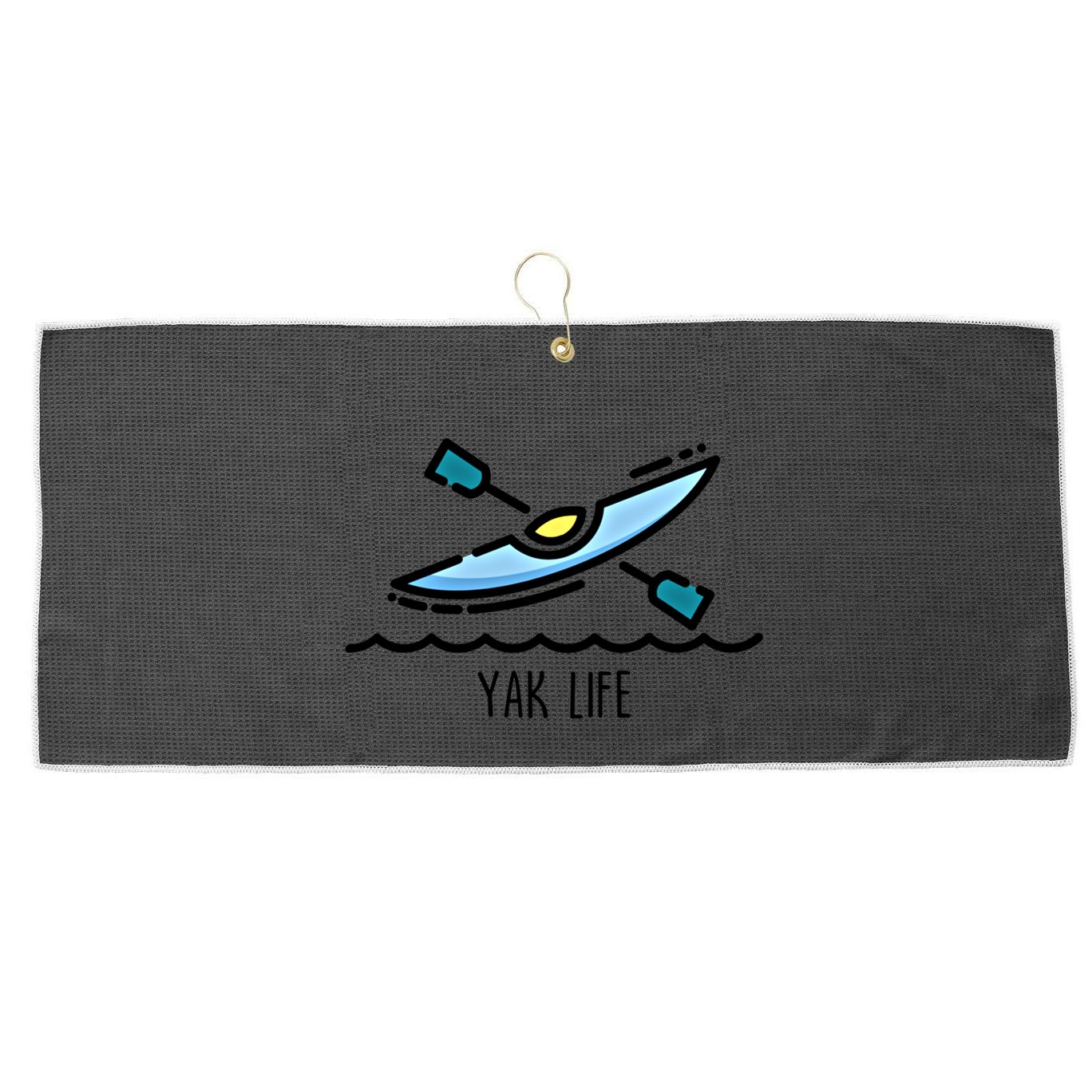 Yak Life Kayak Life Kayaking And Paddling Canoeing Sport Gift Large Microfiber Waffle Golf Towel