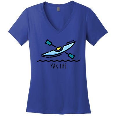 Yak Life Kayak Life Kayaking And Paddling Canoeing Sport Gift Women's V-Neck T-Shirt