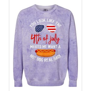 You Look Like The 4th Of July Patriotic Colorblast Crewneck Sweatshirt