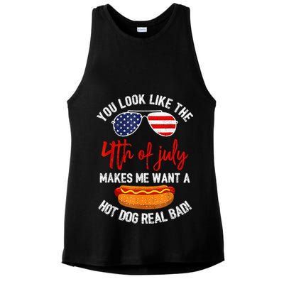 You Look Like The 4th Of July Patriotic Ladies PosiCharge Tri-Blend Wicking Tank