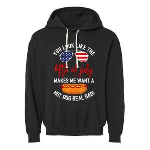 You Look Like The 4th Of July Patriotic Garment-Dyed Fleece Hoodie