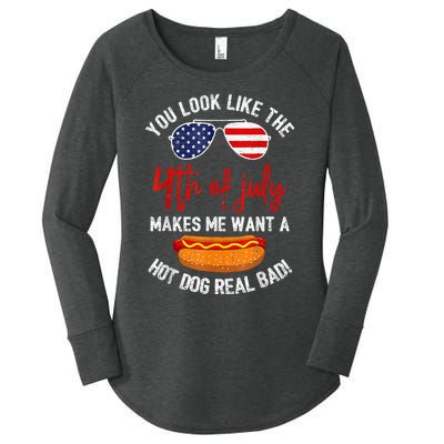 You Look Like The 4th Of July Patriotic Women's Perfect Tri Tunic Long Sleeve Shirt