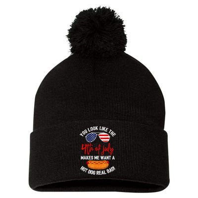 You Look Like The 4th Of July Patriotic Pom Pom 12in Knit Beanie