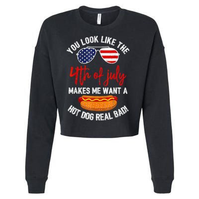 You Look Like The 4th Of July Patriotic Cropped Pullover Crew