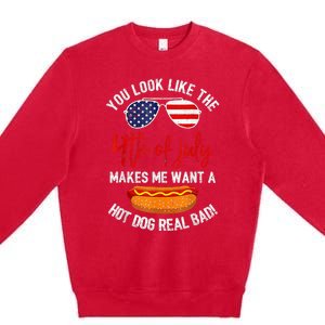 You Look Like The 4th Of July Patriotic Premium Crewneck Sweatshirt