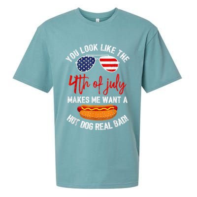 You Look Like The 4th Of July Patriotic Sueded Cloud Jersey T-Shirt
