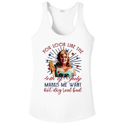 You Look Like 4th Of July Makes Me Want A Hot Dog Real Bad Ladies PosiCharge Competitor Racerback Tank