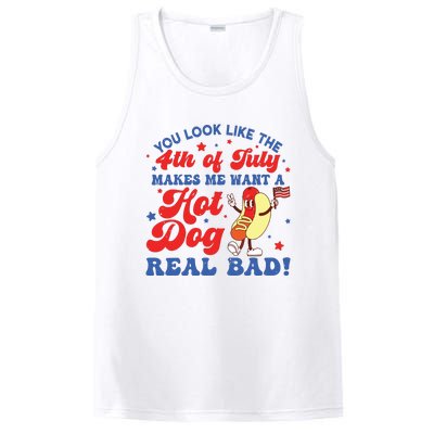 You Look Like The 4th Of July Makes Me Want Hotdog Real Bad PosiCharge Competitor Tank