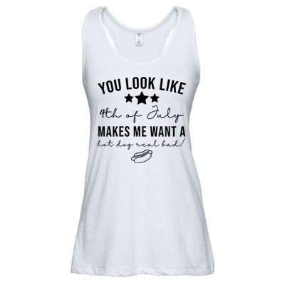 You Look Like 4th Of July Makes Me Want A Hot Dog Ladies Essential Flowy Tank