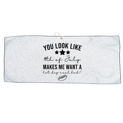 You Look Like 4th Of July Makes Me Want A Hot Dog Large Microfiber Waffle Golf Towel