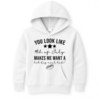 You Look Like 4th Of July Makes Me Want A Hot Dog Kids Hoodie