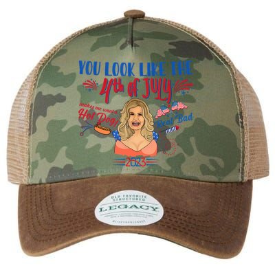 You Look Like 4th Of July Makes Me Want A Hot Dog Real Bad Legacy Tie Dye Trucker Hat