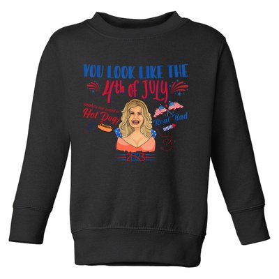 You Look Like 4th Of July Makes Me Want A Hot Dog Real Bad Toddler Sweatshirt