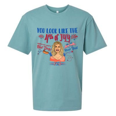 You Look Like 4th Of July Makes Me Want A Hot Dog Real Bad Sueded Cloud Jersey T-Shirt
