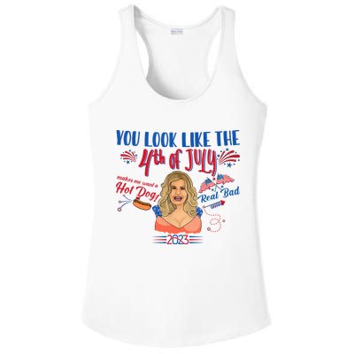 You Look Like 4th Of July Makes Me Want A Hot Dog Real Bad Ladies PosiCharge Competitor Racerback Tank