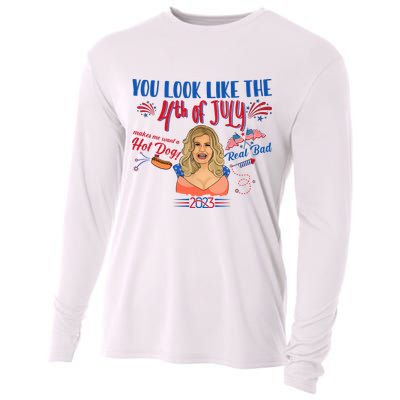 You Look Like 4th Of July Makes Me Want A Hot Dog Real Bad Cooling Performance Long Sleeve Crew