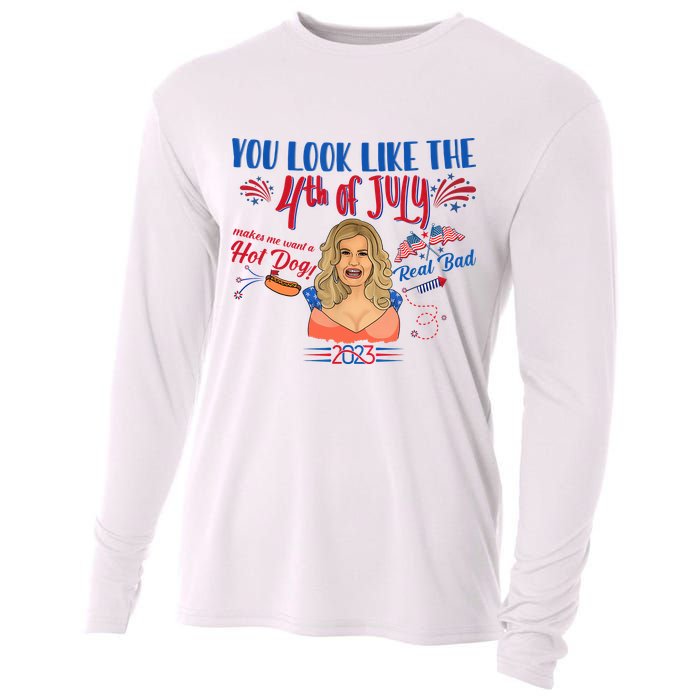 You Look Like 4th Of July Makes Me Want A Hot Dog Real Bad Cooling Performance Long Sleeve Crew