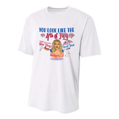 You Look Like 4th Of July Makes Me Want A Hot Dog Real Bad Youth Performance Sprint T-Shirt