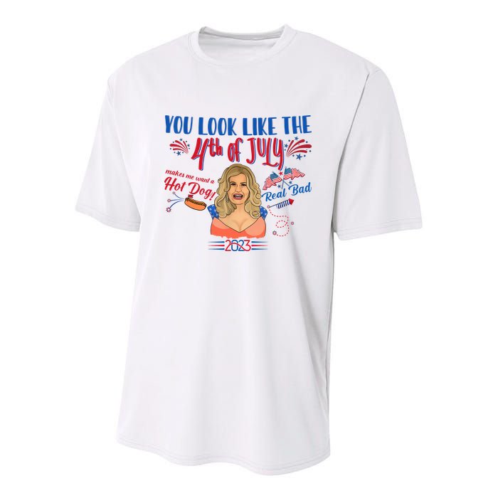 You Look Like 4th Of July Makes Me Want A Hot Dog Real Bad Youth Performance Sprint T-Shirt