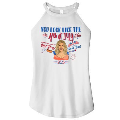 You Look Like 4th Of July Makes Me Want A Hot Dog Real Bad Women’s Perfect Tri Rocker Tank