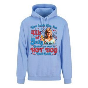 You Look Like 4th Of July Makes Me Want A Hotdog Real Bad Unisex Surf Hoodie