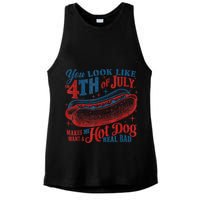 You Look Like The 4th Of July Makes Me Want A Hot Dog Real Bad Ladies PosiCharge Tri-Blend Wicking Tank