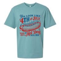 You Look Like The 4th Of July Makes Me Want A Hot Dog Real Bad Sueded Cloud Jersey T-Shirt