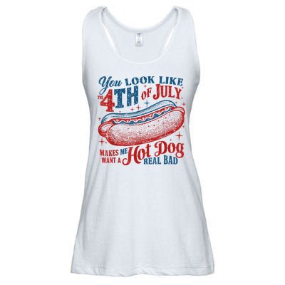 You Look Like The 4th Of July Makes Me Want A Hot Dog Real Bad Ladies Essential Flowy Tank
