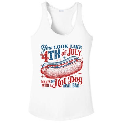 You Look Like The 4th Of July Makes Me Want A Hot Dog Real Bad Ladies PosiCharge Competitor Racerback Tank