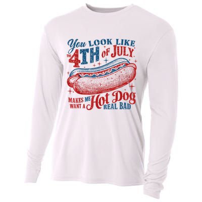 You Look Like The 4th Of July Makes Me Want A Hot Dog Real Bad Cooling Performance Long Sleeve Crew