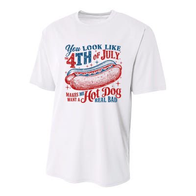 You Look Like The 4th Of July Makes Me Want A Hot Dog Real Bad Youth Performance Sprint T-Shirt