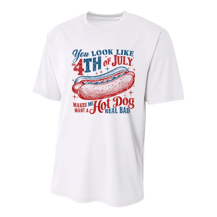 You Look Like The 4th Of July Makes Me Want A Hot Dog Real Bad Youth Performance Sprint T-Shirt