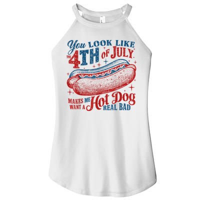 You Look Like The 4th Of July Makes Me Want A Hot Dog Real Bad Women's Perfect Tri Rocker Tank