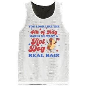 You Look Like The 4th Of July Makes Me Want A Hot Dog Real Bad Mesh Reversible Basketball Jersey Tank