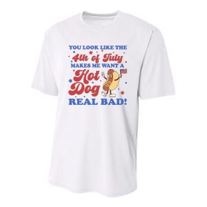 You Look Like The 4th Of July Makes Me Want A Hot Dog Real Bad Youth Performance Sprint T-Shirt