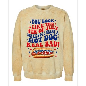 You Look Like The 4th Of July Makes Me Want A Hotdog Real Bad America Colorblast Crewneck Sweatshirt