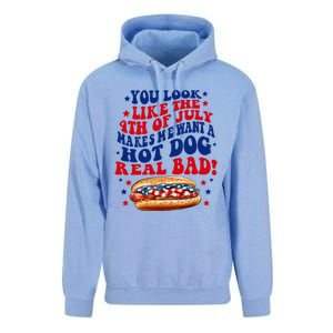 You Look Like The 4th Of July Makes Me Want A Hotdog Real Bad America Unisex Surf Hoodie