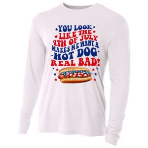 You Look Like The 4th Of July Makes Me Want A Hotdog Real Bad America Cooling Performance Long Sleeve Crew