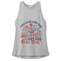 You Look Like The 4th July Makes Me Want A Hot Dog Real Bad Ladies PosiCharge Tri-Blend Wicking Tank