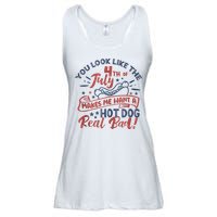 You Look Like The 4th July Makes Me Want A Hot Dog Real Bad Ladies Essential Flowy Tank
